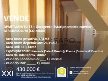 Ver Apartamento T3 Com garagem, Solum, Santo António dos Olivais, Coimbra, Santo António dos Olivais em Coimbra