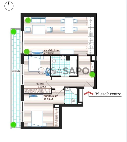 Apartamento T2 para comprar em Matosinhos