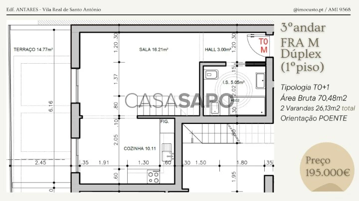 Duplex T1 para comprar em Vila Real de Santo António