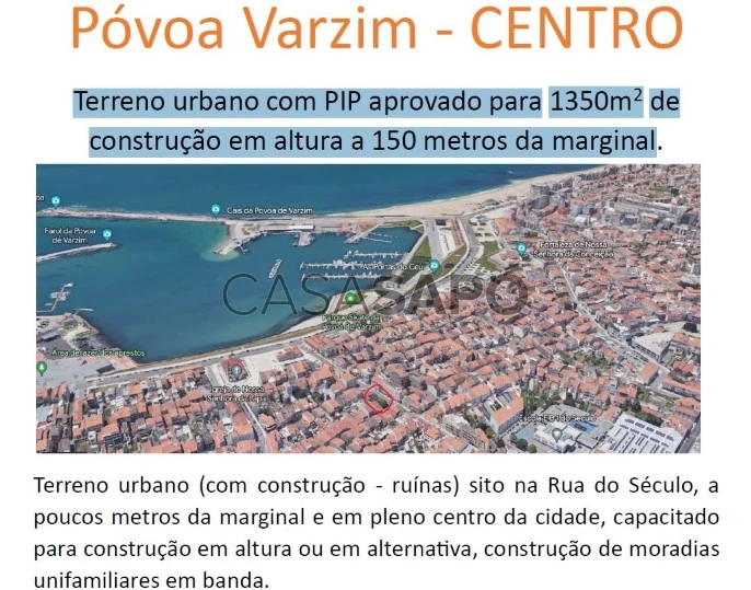 Terreno Urbano para comprar em Póvoa de Varzim