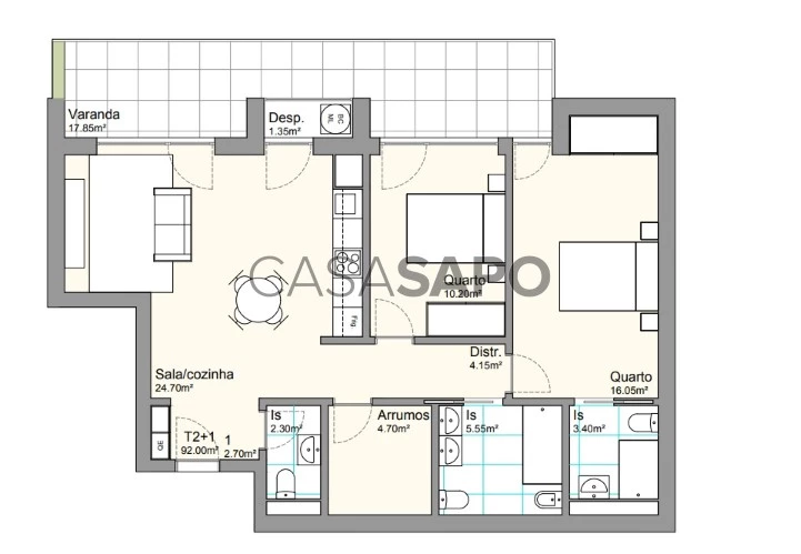 Apartamento T2+1 para comprar em Gondomar