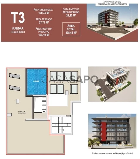 Apartamento T3 para comprar em Faro