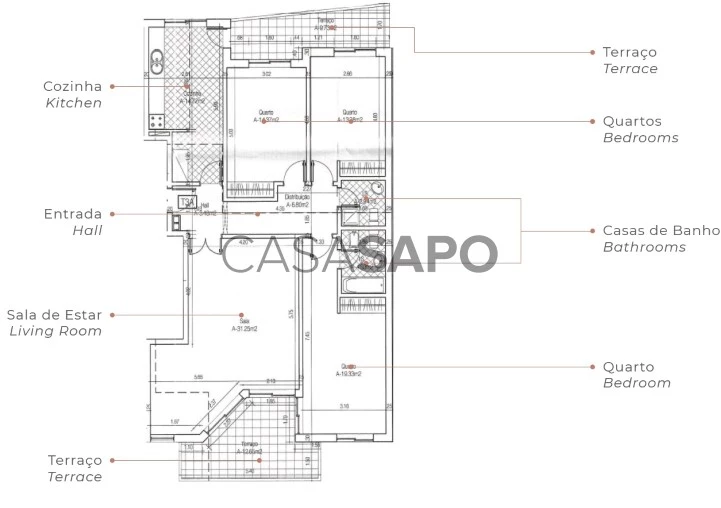 Apartamento T3 para comprar em Olhão