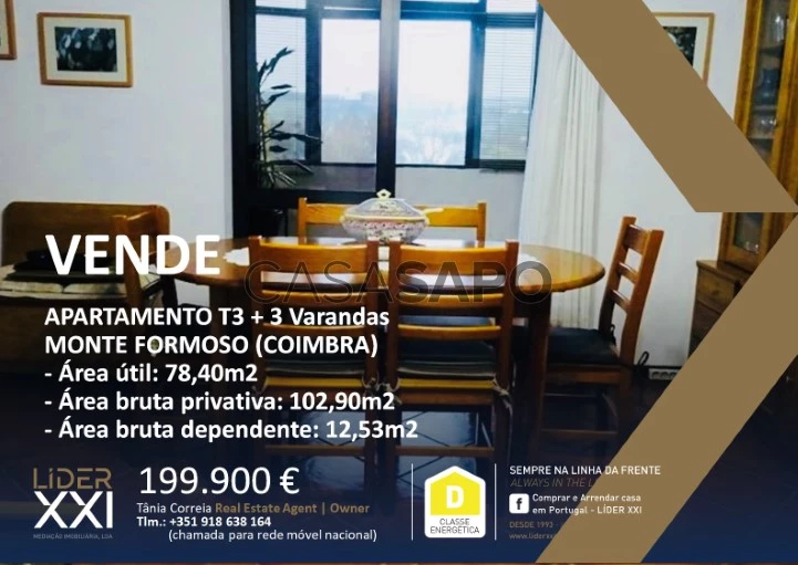 1 - Apartamento T3 - Monte Formoso (Coimbra)