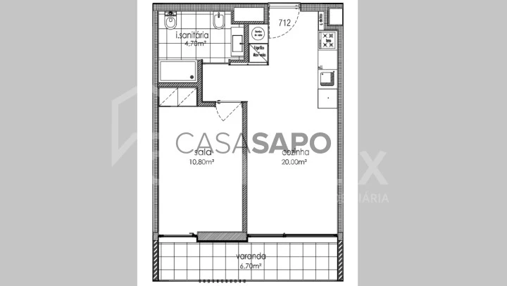 Apartamento T0 para alugar no Porto