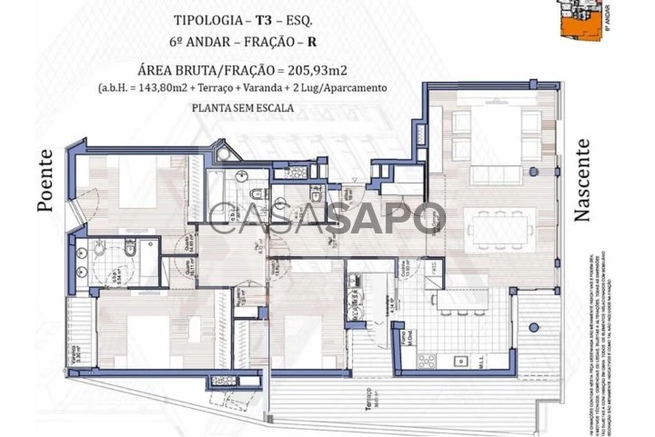 Apartamento T3 para comprar em Maia