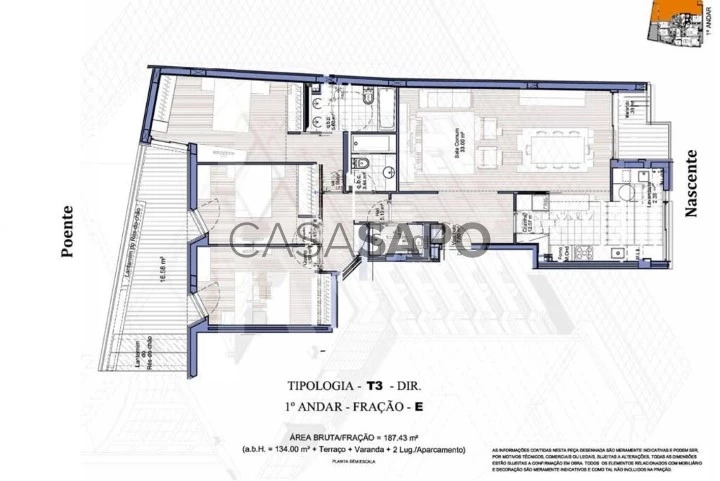 Apartamento T3 para comprar em Maia